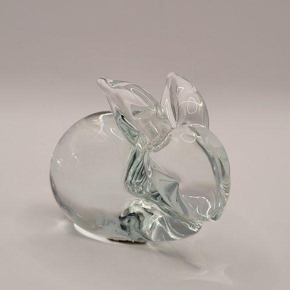 Vintage MCM Art Glass Bunny Rabbit Paperweight Figurine 3.25” X 2.5” - Picture 2 of 9